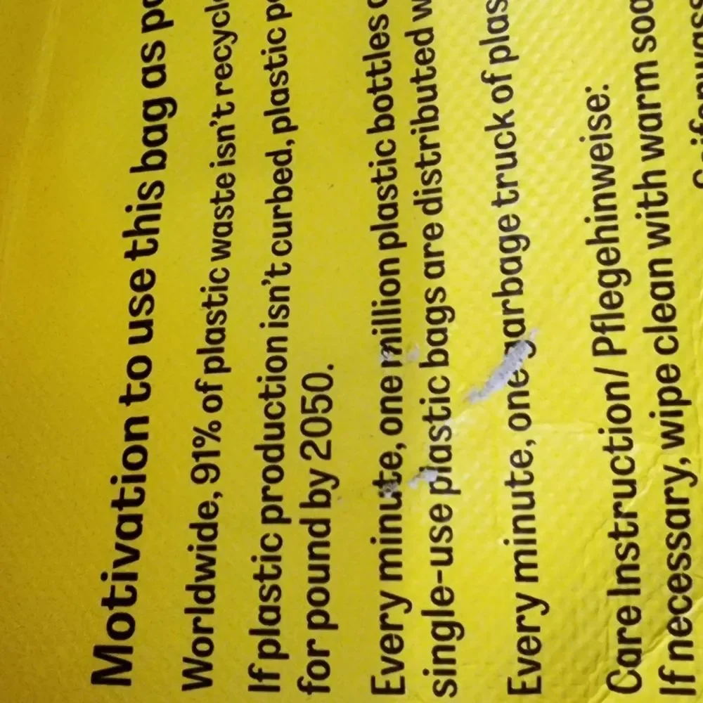 M&M's World 2024 Recyclable Thick Colorful Character Yellow Tote Bag